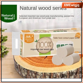10 rollos de papel higiénico de 4 capas, pulpa de madera, suave, cuidado de tejidos, 4 capas