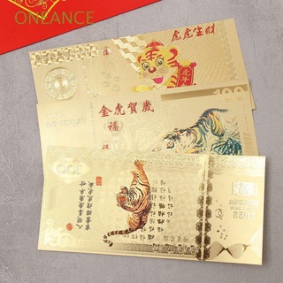 ONEANCE 1pc Regalos De Año Nuevo Moneda Conmemorativa Lunar Colección Billetes De Oro Regalo De Negocios Con Sobre Rojo En Relieve Suerte |