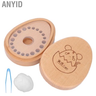 anyid - caja de dientes de madera para almacenamiento de dientes, organizador para dientes, ducha de bebé