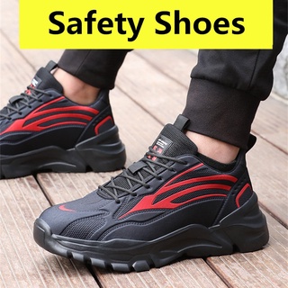 Lovefoot zapatos de seguridad de los hombres ligero transpirable zapatos de trabajo Anti-aplastamiento Anti-piercing de acero dedo del pie zapatos de deporte