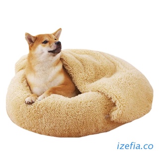 izefia plus terciopelo cálido doghouse huevo tarta gato cama de felpa mascota dormir cama caliente gato nido estera lavable perro encantador