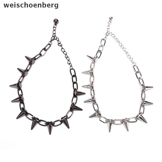 [oe] nuevo collar con remaches punk goth rock gargantilla cadena de eslabones joyería. (4)