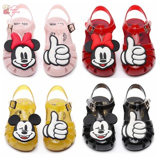 Babyworld 21-29 tamaño Mickey niños bebé niñas sandalias antideslizante fondo suave arco jalea zapatos (1)