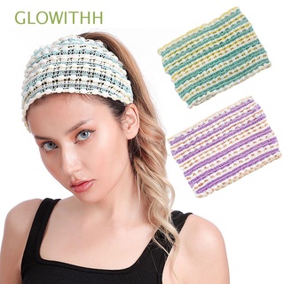 GLOWITHH Polyester Makeup Headband Women's Fashion Shower Caps Facial Hairband Stretch Towel Bath SPA Hair Accessories Elastic Head Wrap/Multicolor