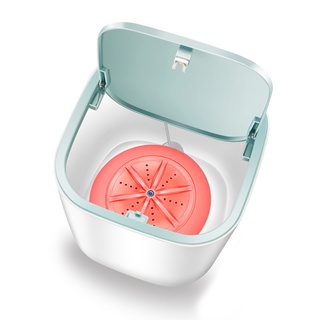 lavadora ultrasónica turbo automática eléctrica limpia herramienta de lavado para dormitorios de viaje lavadora usb azul + rosa (2)