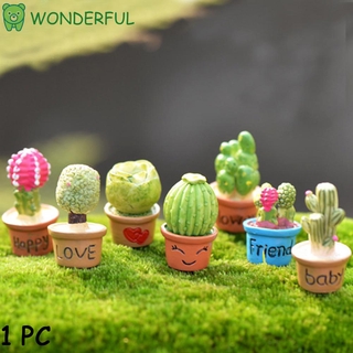 Maravilloso lindo suculento maceta figuritas decoración del hogar plantas de resina Cactus Bonsai Micro paisaje DIY casa de muñecas adornos Mini artesanía jardín flor miniatura