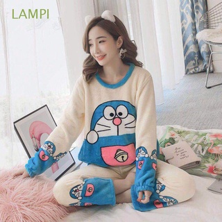 lampi casual anime ropa de dormir de moda doraemon mujeres pijamas conjuntos minions para niñas despreciable me de dibujos animados acogedor suelto coreano camisón/multicolor
