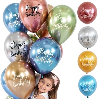 1pc 12 pulgadas de látex cromado metálico feliz cumpleaños globo fiesta favor decoración