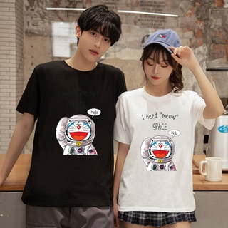 Doraemon de dibujos animados pareja camisas mujeres hombres impresión parejas T-Shirt camisetas Tops 6638