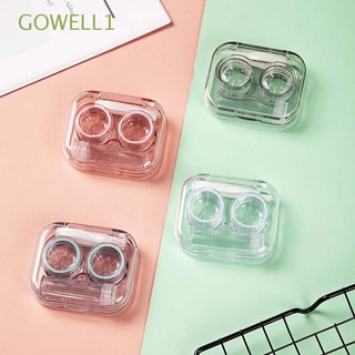 gowell1 caja de lentes de contacto sellada linda caja de lentes de contacto caja transparente botella rectangular botella líquida de alta calidad prensa lente de contacto contenedor/multicolor