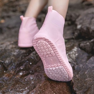 Juego de lluvia impermeable antideslizante con zapatos gruesos impermeables antideslizantes cubierta gruesa (2)