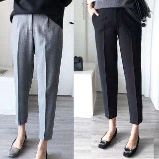mujer cintura alta elástica recta pantalones ol lady pantalones de oficina