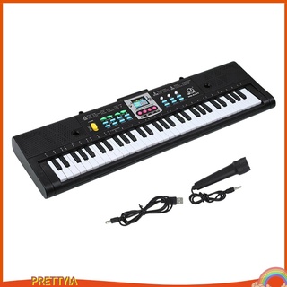 [Prettyia] 61 teclas Digital electrónica de Piano teclado con 16 tonos 6Demo canciones batería Kit