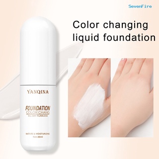 sevenfire 30ml yanqina liquid foundation iluminar larga duración universal cambio de color bb crema para regalo