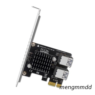 meng PCI-e 1 to PCIE PCI-express 4 Adapter 1X to 1X Extender Riser Card 1 to 4 Multiplier Card for Computer Graphics Card