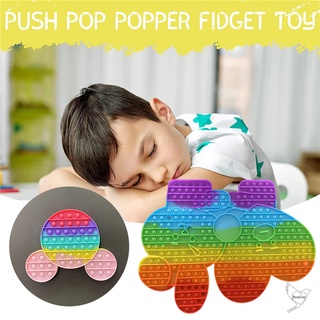 Juguete De silicona descompresión colorida Push Bubble Fidget juguete rompecabezas entrenamiento Para niños adultos