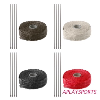 aplaysports - cinta térmica de 5 m para coche, motocicleta, turbo, tubo de escape de calor