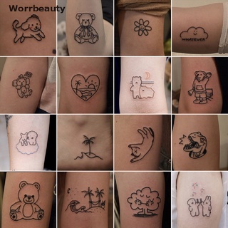 worrbeauty 45 hojas simple pequeño fresco lindo hombres y niñas viento duradero inglés tatuajes co (1)