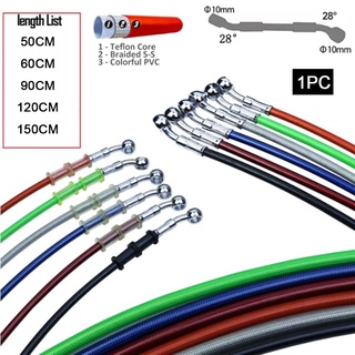 CRETULAR Braided Clutch Hydraulic Pipe Dirt Pit Bike Oil Hoses Motorcycle Brake Line Radiator Tube Modification Stainless Steel Fit ATV Swivel Reinforced/Multicolor (7)
