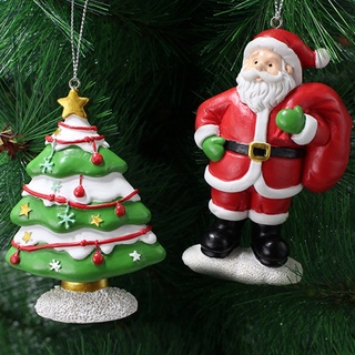 CHARMS Sc 6Pcs navidad resina muñeca adorno árbol colgante encantos lindo Santa búho copo de nieve navidad fiesta decoración accesorios regalos (7)