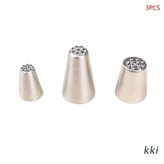 kki. 3 pzs/juego de puntas de acero inoxidable para glaseado/boquillas/decoración de pasteles/galletas/crema para hornear/herramientas para hornear