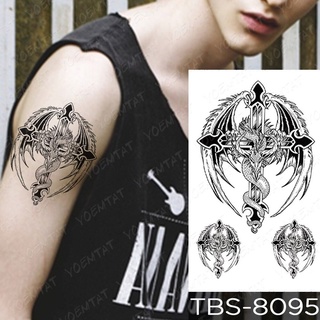 moda icono impermeable temporal tatuaje pegatina escorpión tótem flash tatto alas dragón (4)