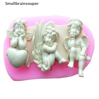 smallbrainssuper 1pcs 3 moldes de ángel estilo diy silicona fondant cupido pastel herramientas molde de chocolate sbs