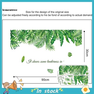 Lemt 2 pzs stickers De pared De hojas Verdes/ tropicales/extraíbles Para Sala De Estar