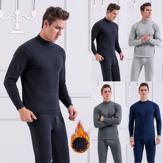 los hombres de manga tops pantalones traje m-2xl 2 de pack baselayer hombres invierno algodón cálido térmico de manga larga ropa interior