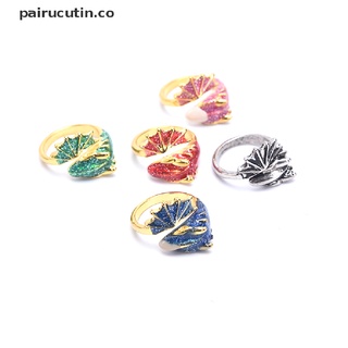 (newwww) Fashion Glitter Enamel Snake Dragon Adjustable Finger Rings Party Women Jewelry [pairucutin]