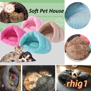 RHIG Soft Pet Bed Pad Kennel Dog House Mat Winter Warm Cave Plush Puppy Nest Cat Sleeping Bag/Multicolor
