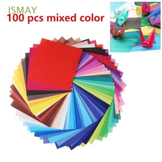 ISMAY 100PCS Hand-cut Paper Home Handmade Paper Origami Creative 10 Color Folding Paper For DIY Square Decoration Color Paper (1)