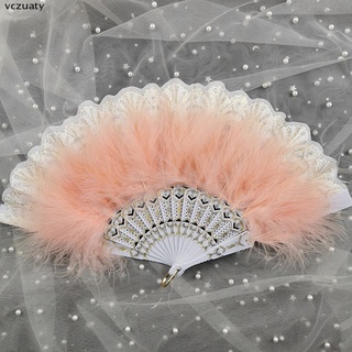 Vczuaty Lolita pluma plegable ventilador de hadas gótico oscuro corte danza boda fiesta decoración CO