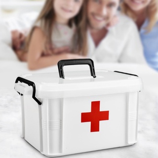 2 capas caja de almacenamiento kit de primeros auxilios organizador con mango kits portátiles kit de plástico pp para el hogar kit de aidl