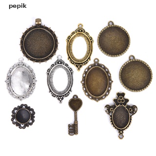 [pepik] cabujón base colgante conjuntos bandejas bisel en blanco cubierta de vidrio diy joyería hacer mucho [pepik] (2)