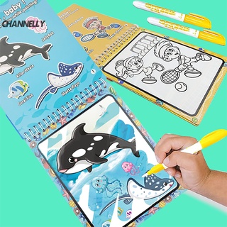 Channelly rica contenido agua dibujo libro para colorear agua pintura libro de dibujos animados para niños