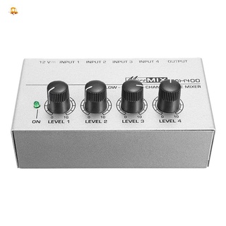 mezclador de señal de audio de 4 canales mx400 mezclador de música dj mezcladora portátil de karaoke mezcladora de audio (enchufe usa)