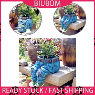 [venta] elegante maceta de jardín creativa azul jeans maceta decoración de jardín hecha a mano para plantar suculentas