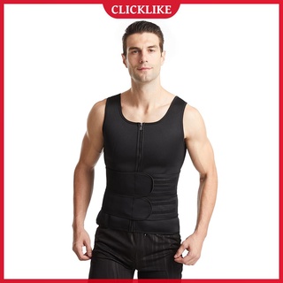 (clicklike) hombres cuerpo shaper chaleco cintura entrenador sudor corsé abdomen adelgazar shapewear