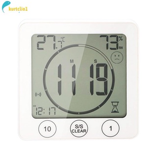 Reloj Digital De baño con pantalla Lcd impermeable/Temporizador De Temperatura/humedad/baño/cocina