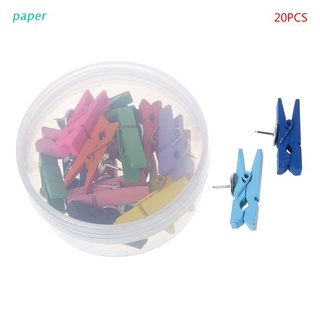 paper 20pcs Colorful Wood Clothespins Wooden Laundry Clothes Pins Scrapbook Photo Paper Peg DIY Clip Craft Practical