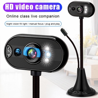 USB HD Webcam Camera with Mic Night Vision for Desktop Computer PC Laptop Home Office