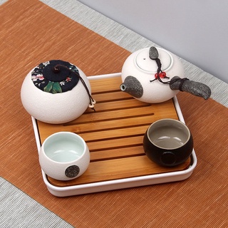 Cerámica hogar tetera hotel pequeño juego de té, una olla, una o dos tazas, portátil individual bandeja de té para viaje de Kung Fu (1)