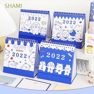 shami decorativo calendario de escritorio creativo diario horario 2022 calendario calendario planificador mini animal de dibujos animados papelería estudiante calendario mensual
