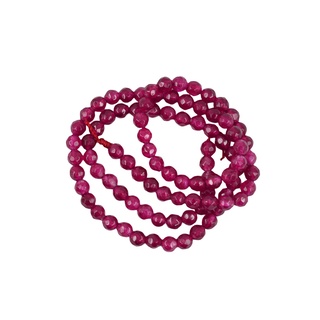 Faceted Ruby Jade Round Gemstone Loose Beads Strand 15 Inch/ Strand 8mm (8)