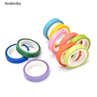 [Andmiby] 10x Rainbow Washi Sticky Paper Masking Adhesive Decorative Tape Scrapbooking DIY QMT