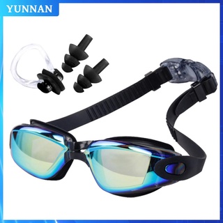 (yunnan) gafas de natación ajustables impermeables anti-uv gafas con clip de nariz