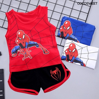 2 unids/set de spiderman con la piel anti-fade niños traje para deportes