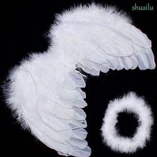 Shuaulu pluma blanca de alas blancas Para fiesta y fiesta de fotos Para Multicolor