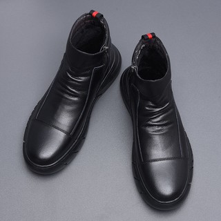 Zapatos De Los Hombres Otoño Martin Botas De Viento De Alta Parte Superior casual Versión De La Tendencia Salvaje Negro (2)